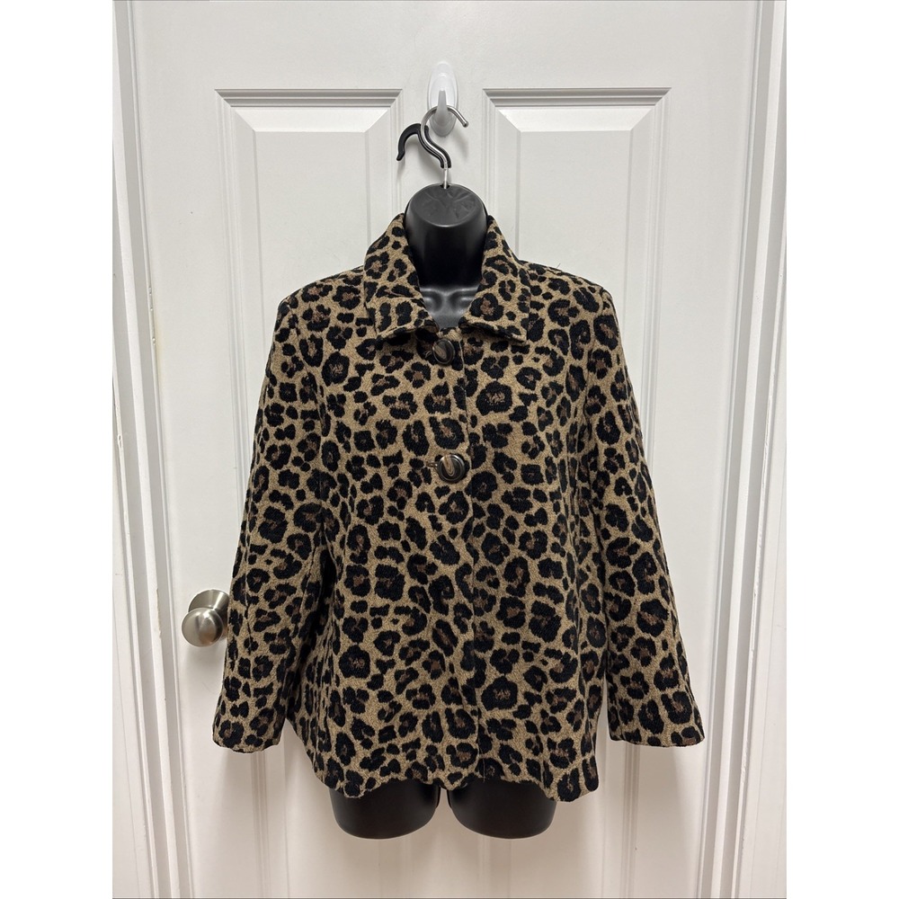 Chicos Slimming Animal Print‎ Jaguar Jacket - Size 3